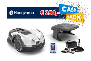 250 Euro Cashback Actie-Set | Husqvarna Automower® 410VE NERA Robotmaaier met AI vision en draadloze Epos™ navigatie voor gazons van 1000 tot 1500m²
