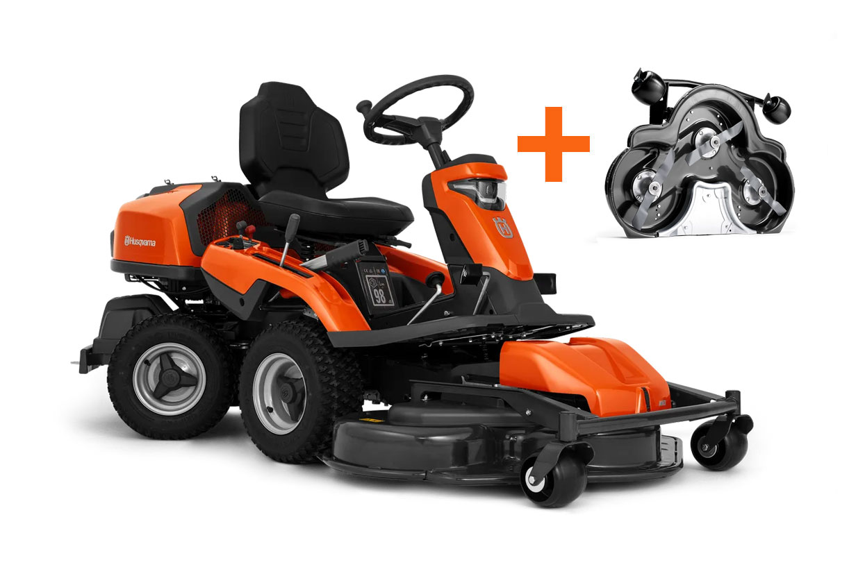 Veenma Combi Actie - Husqvarna R 316TsX AWD Frontzitmaaier, Inclusief 112 cm Combi Maaidek